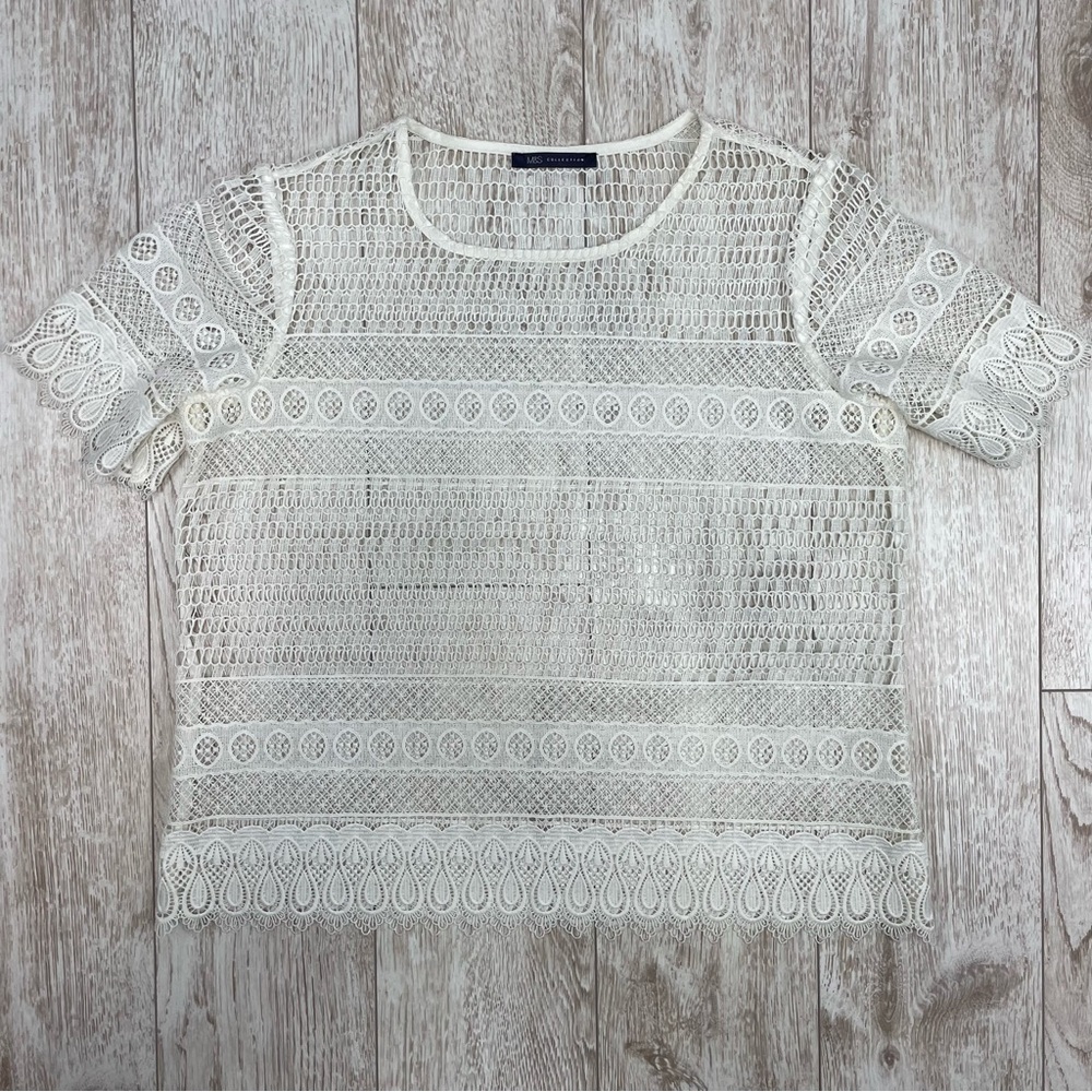 M&S Lace Women's Top in Cream